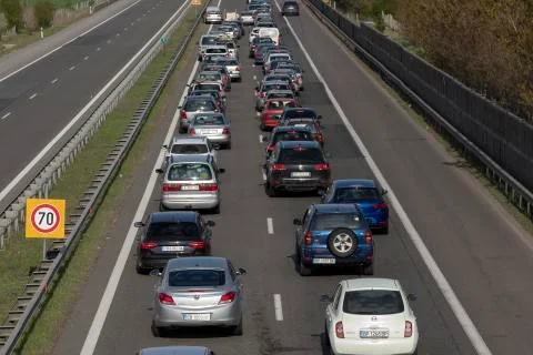 Police control the exit of Sofia, the capital of Bulgaria Foto stock