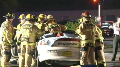 Police crash Stock Footage 759291