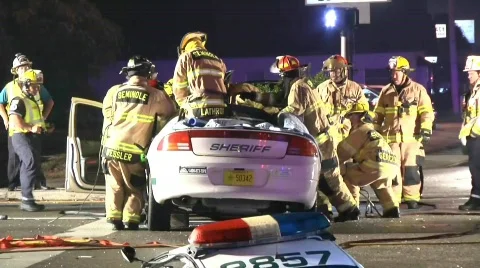 Police crash Stock Footage 759309