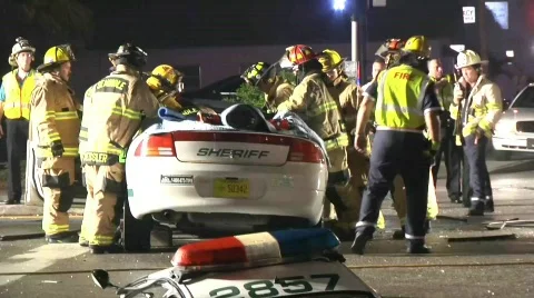 Police crash Stock Footage 759321