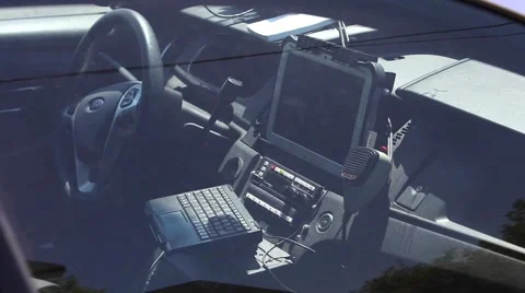 Police crusier interior Stock Footage 64224570