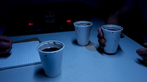 Police Custody Interrogation Interview Room - Detective Questioning a Suspect Stock Footage 114797921
