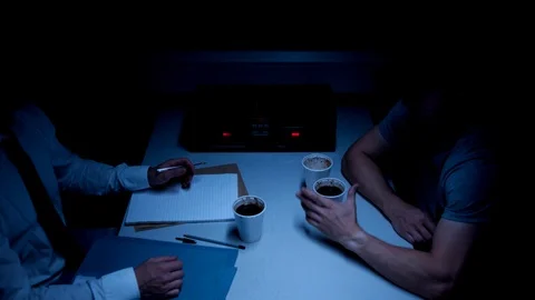 Police Custody Interrogation Interview Room - Detective Questioning a Suspect 動画素材 114797987