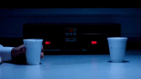 Police Custody Interrogation Interview Room - Detective Questioning a Suspect Stock Footage 114799016
