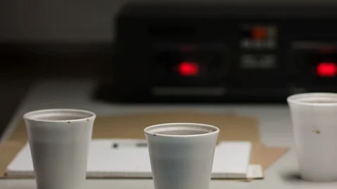 Police Custody Interrogation Interview Room - Detective Questioning a Suspect 스톡 동영상 124546268