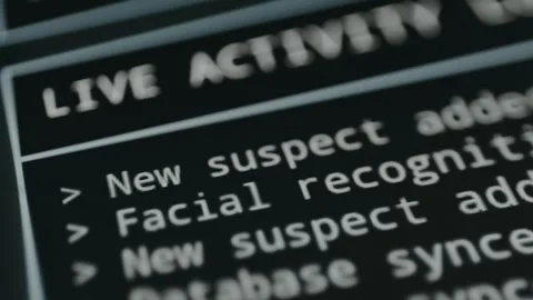 Police Database Live Activity Log indicating system updates Stock Footage 332460960