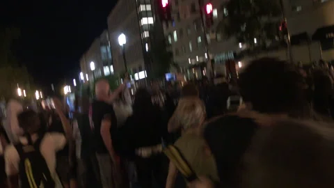 Police deploy pepper spray, flash grenades at Black Lives Matter protesters Stock Footage 138530313