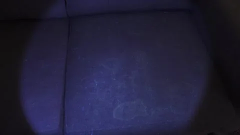 Police detective using a black light to search for clues Stock Footage 304293639