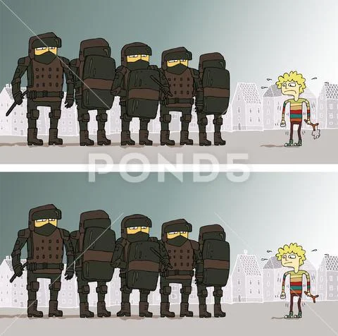 Police Differences Visual Game Stock-Illustration