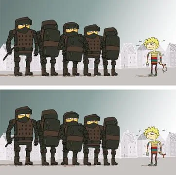 Police Differences Visual Game Stock Illustration