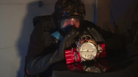 Police diffusing bomb Stock Footage 144873147