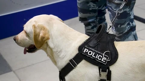 Police dog on duty.. Stock Footage 220031584