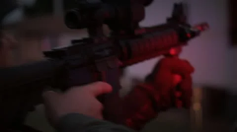 Police draws weapon Stock Footage 21240526