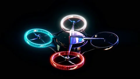 Police Drone Rotating Stock-Footage 197096378