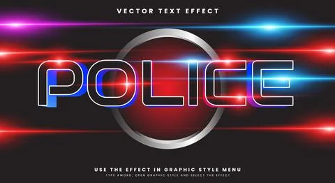 Police editable text effect Template 스톡 일러스트