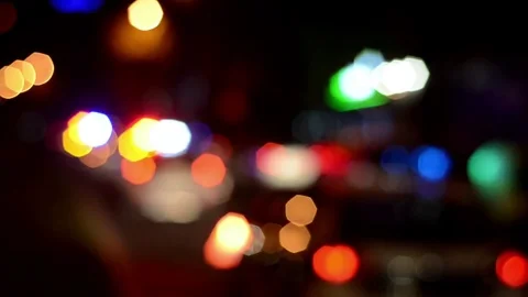 Police emergency lights flash at night. Crime scene. Blurred Stock-Footage 81645189