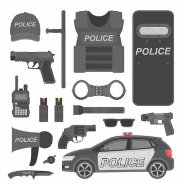 Police equipment Stock Illustration