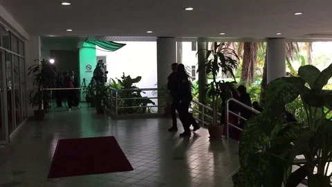 Police escorting the accused. Stock Footage 115958512