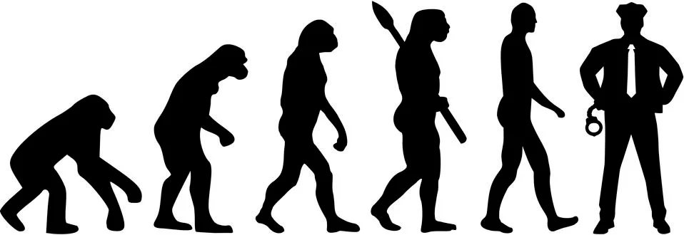 Police Evolution Stock Illustration