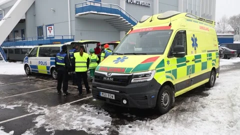 Police exercise, ongoing deadly violence, Linköping, Sweden Stock Footage 264611054