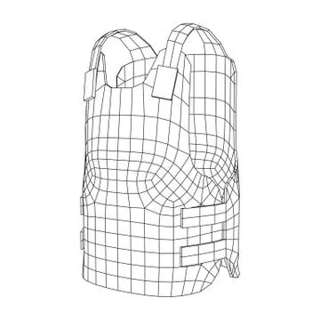 Police flak jacket or bulletproof vest Illustrazione stock