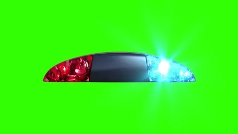 Police Flasher on a Green Background Stock Footage 84677096