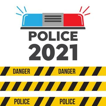 Police flasher, siren vector set. Police or ambulance red and blue flasher si Stock Illustration