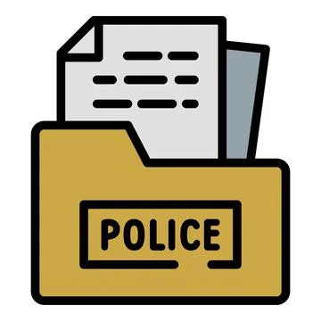 Police folder icon outline vector. Evidence guard Stock Illustration