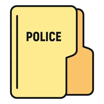 Police folder icon representing law enforcement records and cases Stock Illustration