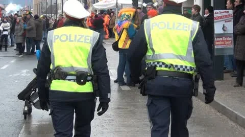 Police going at the street Stock Footage 10818863