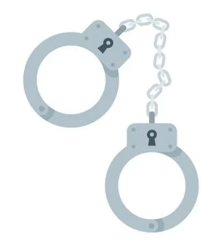 Police handcuffs vector icon flat isolated Stock Illustration