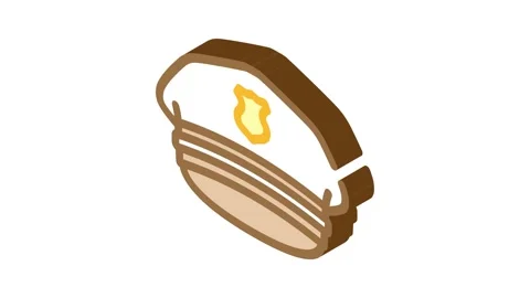 Police hat cap isometric icon animation Stock Footage 327291502