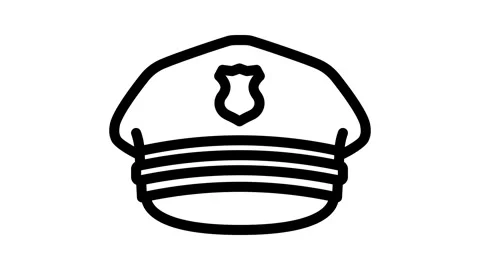Police hat cap line icon animation Stock Footage 326762133