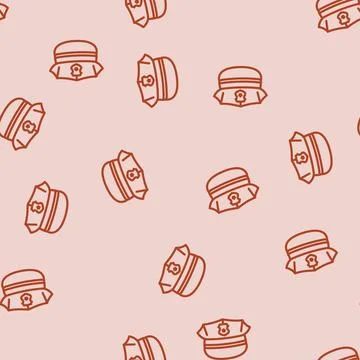 Police hat crime line vector seamless pattern イラスト素材