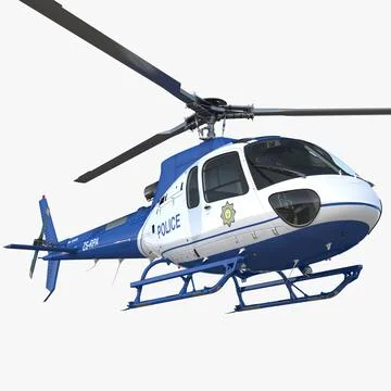 Police Helicopter Eurocopter AS-350 3D Model