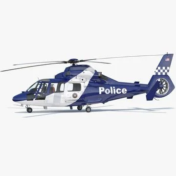 Police Helicopter Eurocopter AS 365 N2 Dauphin 3D Model