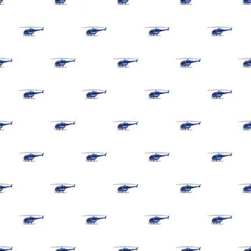 Police helicopter flat vector pattern background Stockillustratie