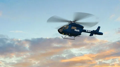 Police Helicopter fly over 스톡 동영상 35524030
