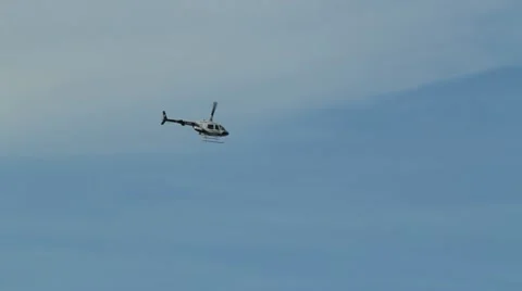 Police helicopter side view Stock Footage 12070620