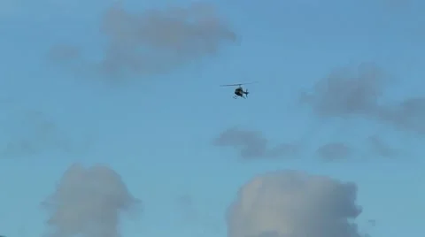 Police helicopter slow fly-by Stock Footage 12185437