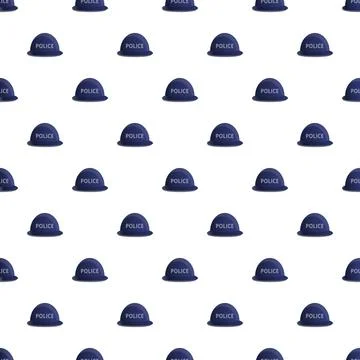 Police helmet pattern creating law enforcement background Stock Illustration