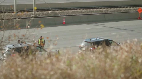 Police on highway Stock Footage 246877751