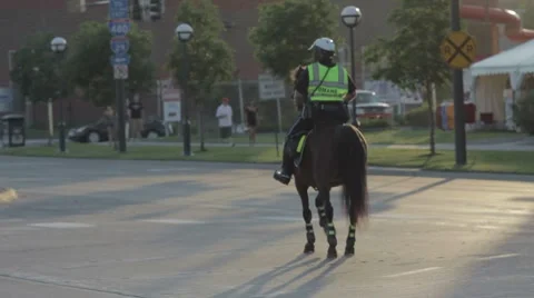 Police on Horseback Stock Footage 7899467