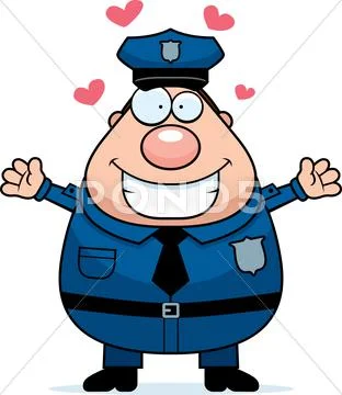 Police hug Stock Illustration