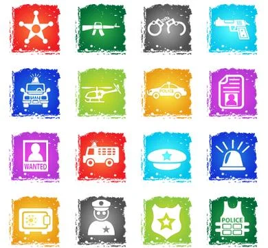 Police icon set Stock Illustration