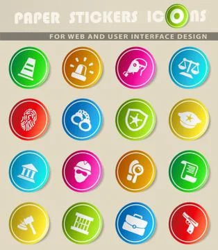 Police icon set Stock Illustration