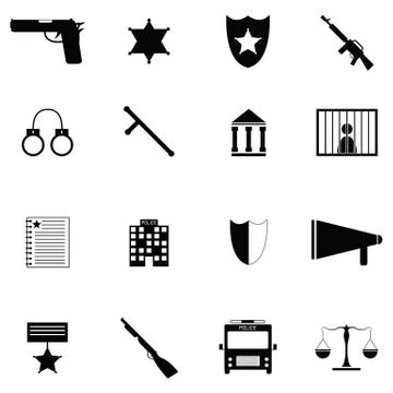 Police icon set Stock Illustration