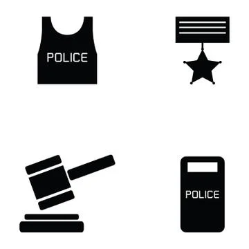 Police icon set Stock Illustration