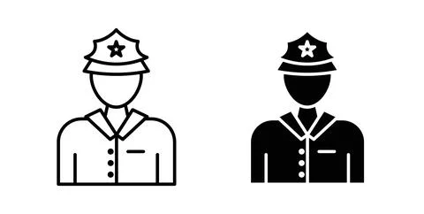 Police icon. Style is flat and line symbol Stock Illustration