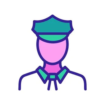 Police icon vector. Isolated contour symbol illustration Stock Illustration